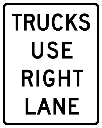 Trucks Use Right Lane Sticker