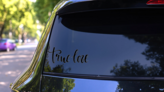 True Love Lettering Sticker on a Rear Car Window (New) example