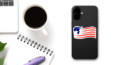 Trump Wave Flag Sticker on a Phone (New) example