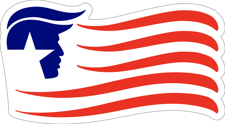 Trump Wave Flag Sticker
