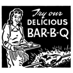 Try Our Delicious Bar-b-q - Retro Sticker