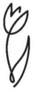 Tulip Flower Line Art Icon Sticker