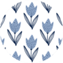 Tulip Flowers In Scandinavian Style Blue Sticker
