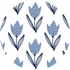 Tulip Flowers In Scandinavian Style Blue Sticker