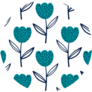 Tulip Flowers In Scandinavian Style Turquoise Sticker