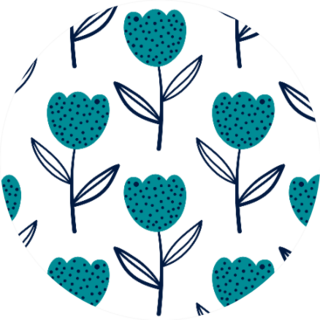 Tulip Flowers In Scandinavian Style Turquoise Sticker