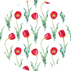 Tulip Flowers Watercolor Seamless Pattern Sticker