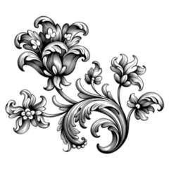 Tulip Peony Flower Vintage Tattoo Sticker