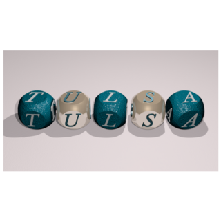 Tulsa, Oklahoma Built By Cubic Letters Sticker