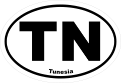 Tunesia Tn Oval Sticker