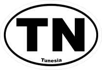 Tunesia Tn Oval Sticker