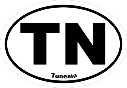 Tunesia Tn Oval Sticker