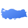 Turkey Country Map In Blue Sticker