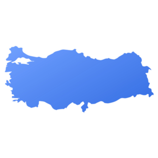 Turkey Country Map In Blue Sticker