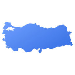 Turkey Country Map In Blue Sticker