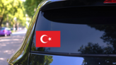 Turkey Flag Sticker on a Rear Car Window (New) example