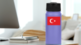 Turkey Flag Sticker on a Water Bottle (New) example