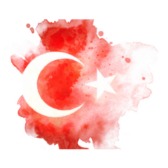 Turkey Flag Watercolor Sticker