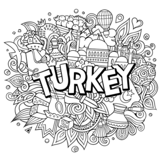 Turkey Hand Drawn Cartoon Doodles Sticker