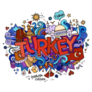 Turkey Hand Lettering And Doodles Sticker