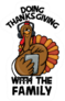 Turkey Illustration Doing Thanksgiving With The Family Sticker