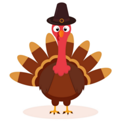 Turkey In Hat Sticker