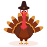 Turkey In Hat Sticker