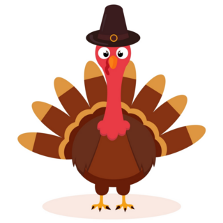 Turkey In Hat Sticker