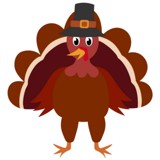 Turkey In Pilgrim Hat Sticker