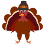 Turkey In Pilgrim Hat Sticker