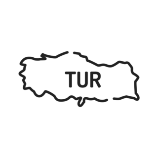 Turkey Map Black Line Icon Sticker