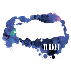 Turkey Map In Watercolor Paint Stains Sticker
