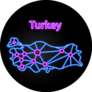 Turkey Neon Map Sticker