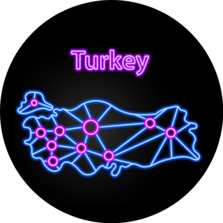 Turkey Neon Map Sticker