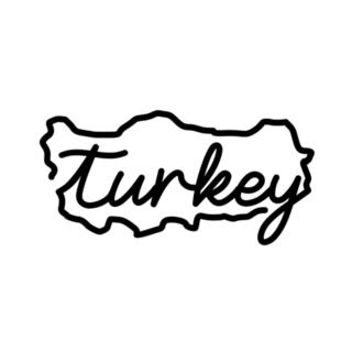 Turkey Outline Map Handwritten Sticker