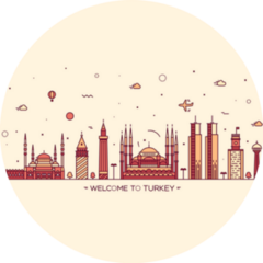 Turkey Skyline Trendy Illustration Sticker