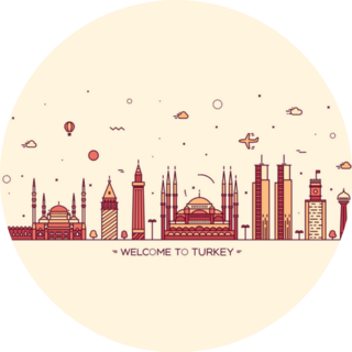 Turkey Skyline Trendy Illustration Sticker