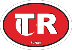 Turkey Tr Flag Oval Sticker