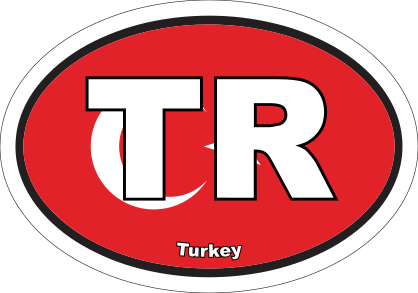 Turkey Tr Flag Oval Sticker