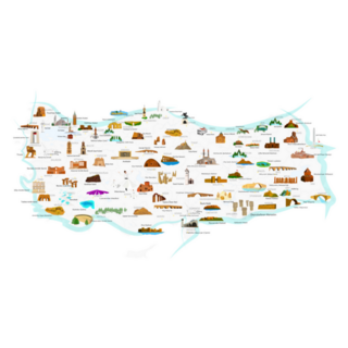 Turkeys Historical And Touristic Places Map Sticker