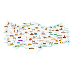 Turkeys Historical And Touristic Places Map Sticker