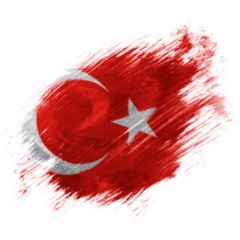 Turkish Flag Painted With Brush Sticker