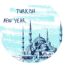 Turkish New Year Blue Illustration Sticker
