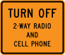 Turn Off 2-Way Radio And Cell Phone Sticker