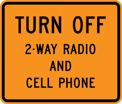 Turn Off 2-Way Radio And Cell Phone Sticker