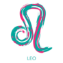 Turquoise Leo Zodiac Sign Sticker