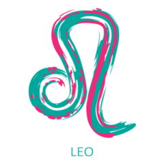 Turquoise Leo Zodiac Sign Sticker