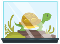 Turtle in glass Tank Sticker