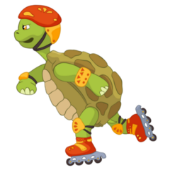 Turtle Rollerblading Sticker