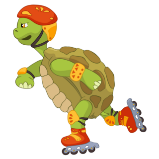 Turtle Rollerblading Sticker